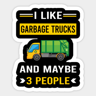 3 People Garbage Truck Trucks Sticker